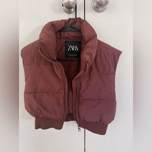 Zara mini cropped puff vest